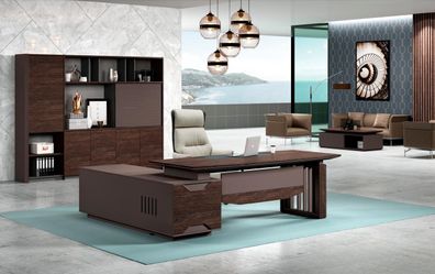 Büro Tisch Bürotisch Arbeitstisch Schreibtisch Büromöbel Holz Braun