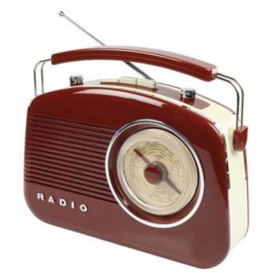 NEDIS Tragbares Retro Design Nostalgie AM FM Radio 60`s Kofferradio braun