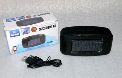 CH383 BT Solar Lautsprecher FM Scan Radio Bluetooth 3.0 TF Card USB 30W 400mA SW