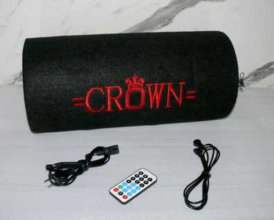 Crown XL Woofer Musik Anlage USB SD MP3 UKW RADIO Subwoofer FB 12V 24V 120W SW