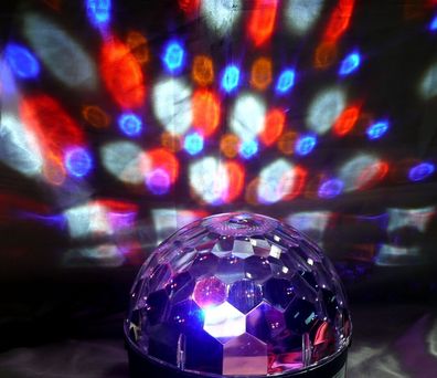 Discokugel Multimedia Anlage LED Crystalmagic Multi Mediaplayer USB SD 100W