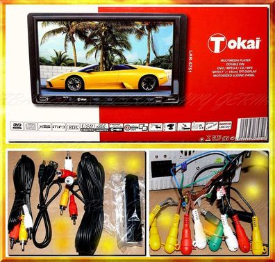 Tokai LAR5751 Autoradio CAR DVD MPEG4 USB SD 7" MP3 RDS Camera IN Woofer OUT