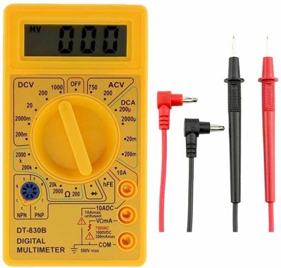 Digital Multimeter DT830B Messgerät inkl. Prüfkabel Messgerät Widerstand Spannug