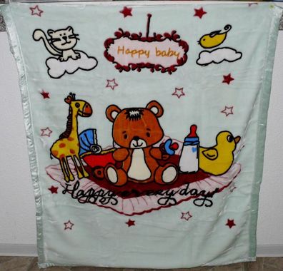 SC003 Süße Baby Kinder Fleece Schmusedecke Bett Kuschel decke 100x140 cm Motiv 6