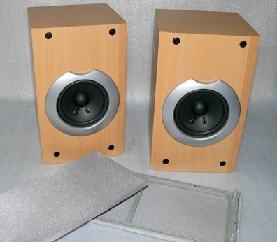 Elta 2351 Surround Lautsprecher Holz 8Ohm 2x 150W PMPO 2x 15W RMS Buche Silber