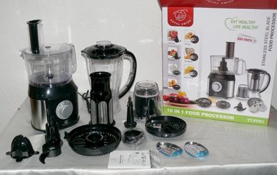 Royal Swiss YT-FO01 Küchenmaschine 10IN1 Standmixer Zerkleiner Kneten Hacken 1L