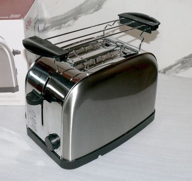 Solac Stillo TC5315 Doppelschlitz Toaster Extra Breit 850W 7 Stufen Edelstahl BK