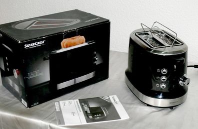 SC STD950A1 KAT Designer Toaster Doppelschlitz 950W 6 Stufen Brotaufsatz Schwarz