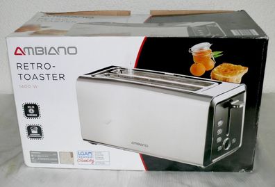 GT-Tdls-e-02 Retro Toaster Langschlitz 1400W 6 Stufen LCD Brotaufsatz BLK Edelst