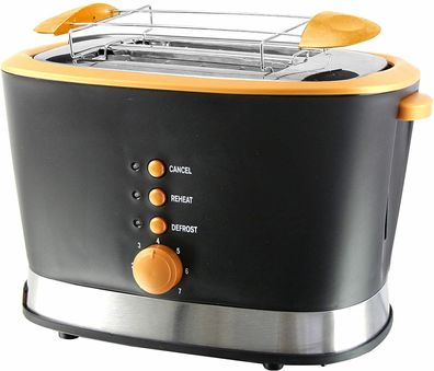 Emerio TO-108126.5 Toaster 820W Krümel Auftau Aufback Stopp Brotaufsatz BLK ORG