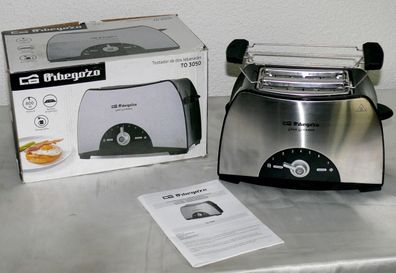 Orbegozo TO3050 Retro Toaster Doppelschlitz 800W 7 Stufen Brotaufsatz Edelstahl