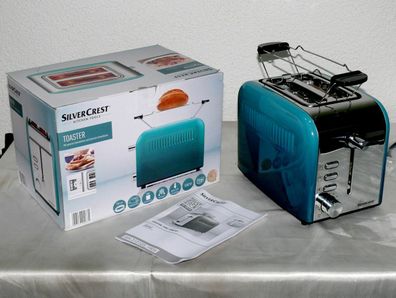 SC STEC1000A1 Design Toaster Doppelschlitz 1000W 6 Stufen Brotaufsatz Mint Chrom