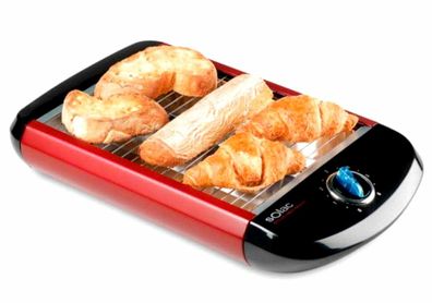 Soloc Stillo Red TC5302 Horizontaler Halogen Grill Toaster 650W Timer 24x19cm