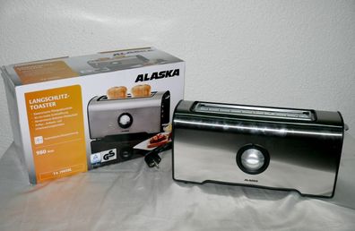 Alaska TA2905SL Design Langschlitz Toaster Extra Breite 980W 5 Stufen Edelstahl