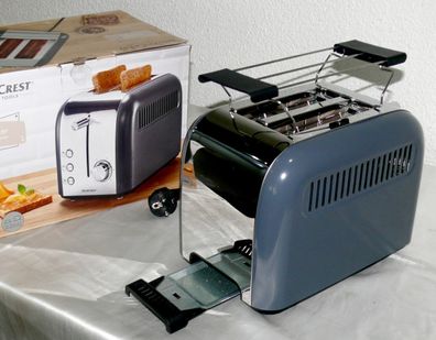 SC STC920A1 Design Toaster Doppelschlitz 920W 6 Stufen Brotaufsatz Dk Grau Chrom