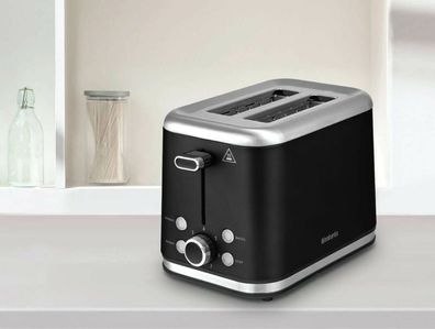 Brabantia BBEK1021NMB Toaster Doppelschlitz 1050W 7 Stufen Brotaufsatz Black ED