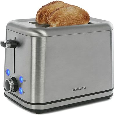 Brabantia BBEK1021N Toaster Doppelschlitz 1050W 7 Stufen Brotaufsatz Edelstahl