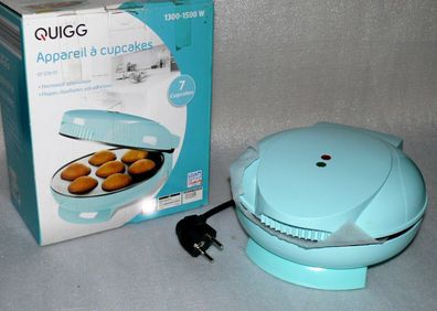 Quigg GTCCM01 Cupcakes Popmaker Gerät Antihaftbeschichtet 7 Cupcakes 1500W Mint