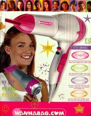 Bestron DS932 Kids Haartrockner Haarstyler fön Hairdryer Lonisator IONIC 1800W