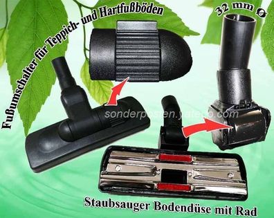 PROFI XXL Staubsauger Boden bürste düse Staubsauger 32mm Dirt Devil Bestron Schw