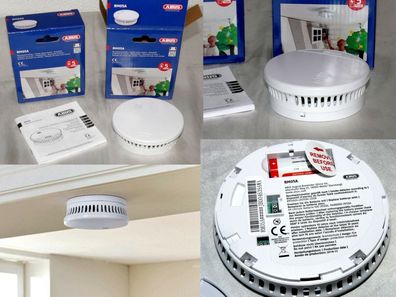 3x Abus RM05A Rauchwarnmelder Rauchmelder Rauch Warn Melder Smoke Alarm Weiß