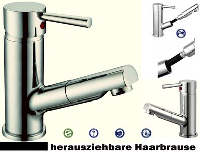 Waschtischarmatur Mixo Merida Waschbecken armatur Haar Hand Metall Brause Griff