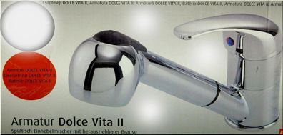 Eisl Dolce Vita 2 Küchen Spültischarmatur Hochdruck Geschirr Hand Brause Chrom