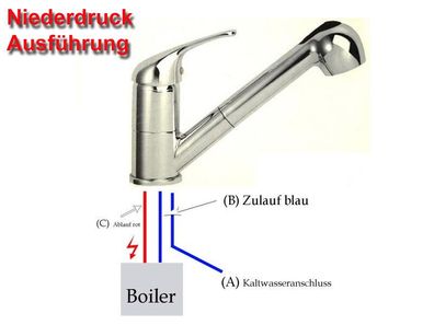 Bellaqua Küchen Spültischarmatur Niederdruck m. brause Eco Click Verbrühschutz