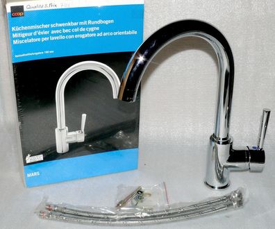 Coop 3652955 Mars Küchenarmatur Spültischarmatur 360° Rundbogen Auslauf 190mm
