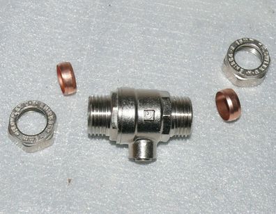 Isolirendes Servis Ventil 15mm pN25 Full Bore ISO Valve N/P 46860-0001 Chrom