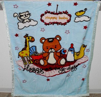 SC002 Süße Baby Kinder Fleece Schmusedecke Bett Kuschel decke 100x140 cm Motiv 9