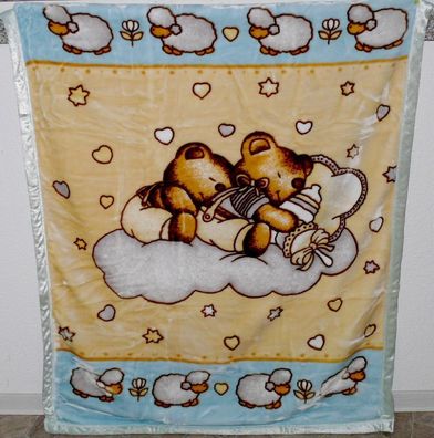 SC004 Süße Baby Kinder Fleece Schmusedecke Bett Kuschel decke 100x140 cm Motiv 5