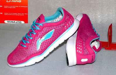 Lining C332 Seamless Lite Damen Schuhe Sneaker Rau Leder Mesh Pink Türkis 35 US5