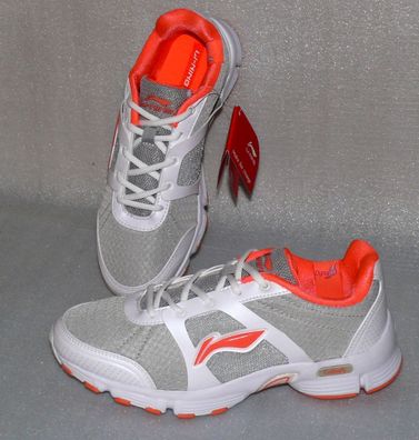 Lining C738 Cushio Lite Damen Schuhe Freizeit Sneaker Grau Weiß Orange EU 37 UK4