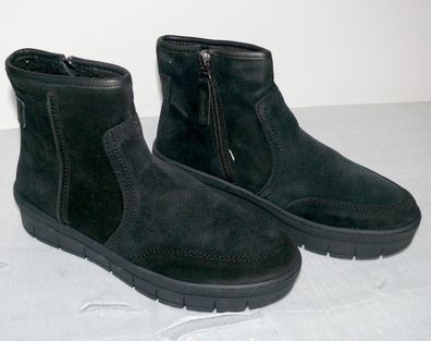 ILVES 75323 Echt Wild Leder Stiefel Schuhe Lammfell Reißverschluss 37 Black