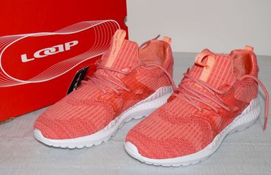 LOAP MSL21147 Kristal Damen Sport Schuhe Ultra leichte MESH Sneaker 38 Rosa WHT