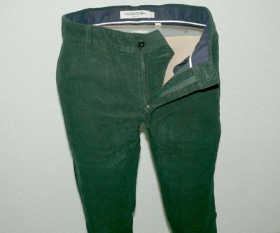 Lacoste Classic HH 2710 CW YZP Cord Hose Slim Chino Jeans Gr. 42 W33 L32 Dk. Grün