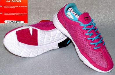 Lining C332 Seamless Lite Damen Schuhe Sneaker Rau Leder Mesh Pink Türkis 37 UK4