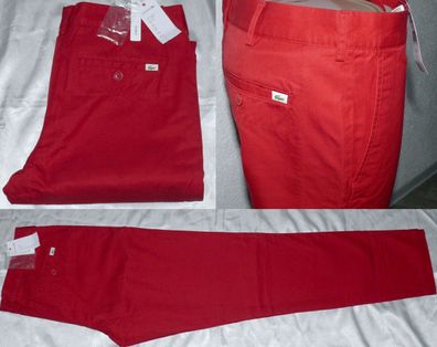 Lacoste HH 4085 00 6H5 Chino Hose Slim Fit 100% Cotton Jeans W30 bis W40 L34 Rot