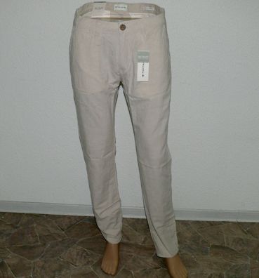 TOM TAILOR TRAVIS 1030022 With Linen Moderne Jeans Hose Regular Fit W32 L36 Beig