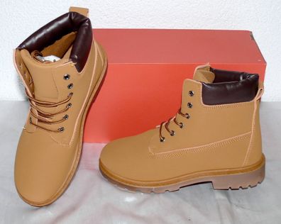 B240142 Warme Herbst Winter Warme Schuhe Boots Stiefel PU Leder 40 45 Camel Brow