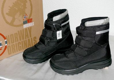 Norway ORG B248798 Warme Winter Schuhe Boots Stiefel Warm Futter 40 41 Schwarz