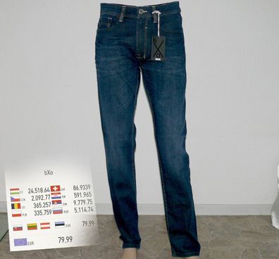 b X o Blue X Only Lars Stretch Stone 1250 Regular Fit ORG Jeans W32 L30 Dk. Blau