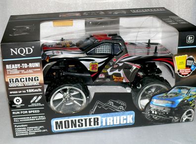 NQD Monster TRUCK RC Big Monster 1:10 Jeep Offroad Gelände 48cm Anthrazit Rot