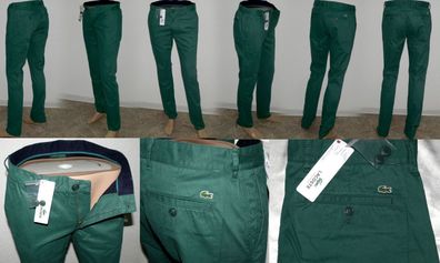 Lacoste HH 7165 RGY Chino Hose Slim Fit 100% Cotton Jeans W32 L34 Buisson Grün