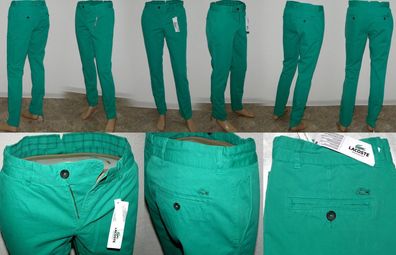 Lacoste HH 9750 SJ3 Chino Hose Slim Cotton Jeans W30 W31 L34 Arbuste Used Grün