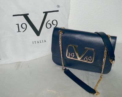 Versace VI20AI0027 BORSA A MANO 19V69 Italia Design Damen Schulter Tasche Navy