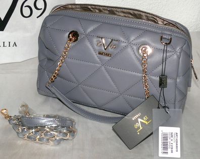 Versace VI20AI0019 Trapunta 19V69 Design Damen Tasche Henkel Schulter Grau Gold