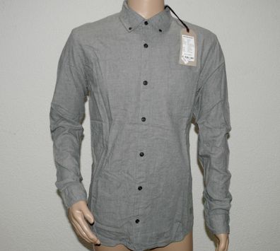 Jack & Jones 12126831 JJV Oakland Noos Hemd Shirt Langarm Slim L Grey Melange