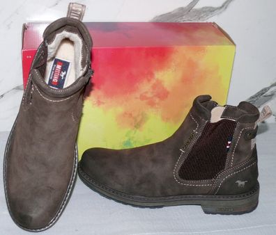 Mustang Chelsea ZIP Herbst Winter Schuhe Boots Stiefel Futter 42 Dk. Braun D25